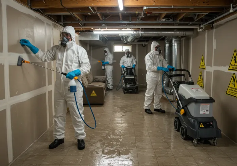 Basement Moisture Removal and Structural Drying process in Mountain Home, NC